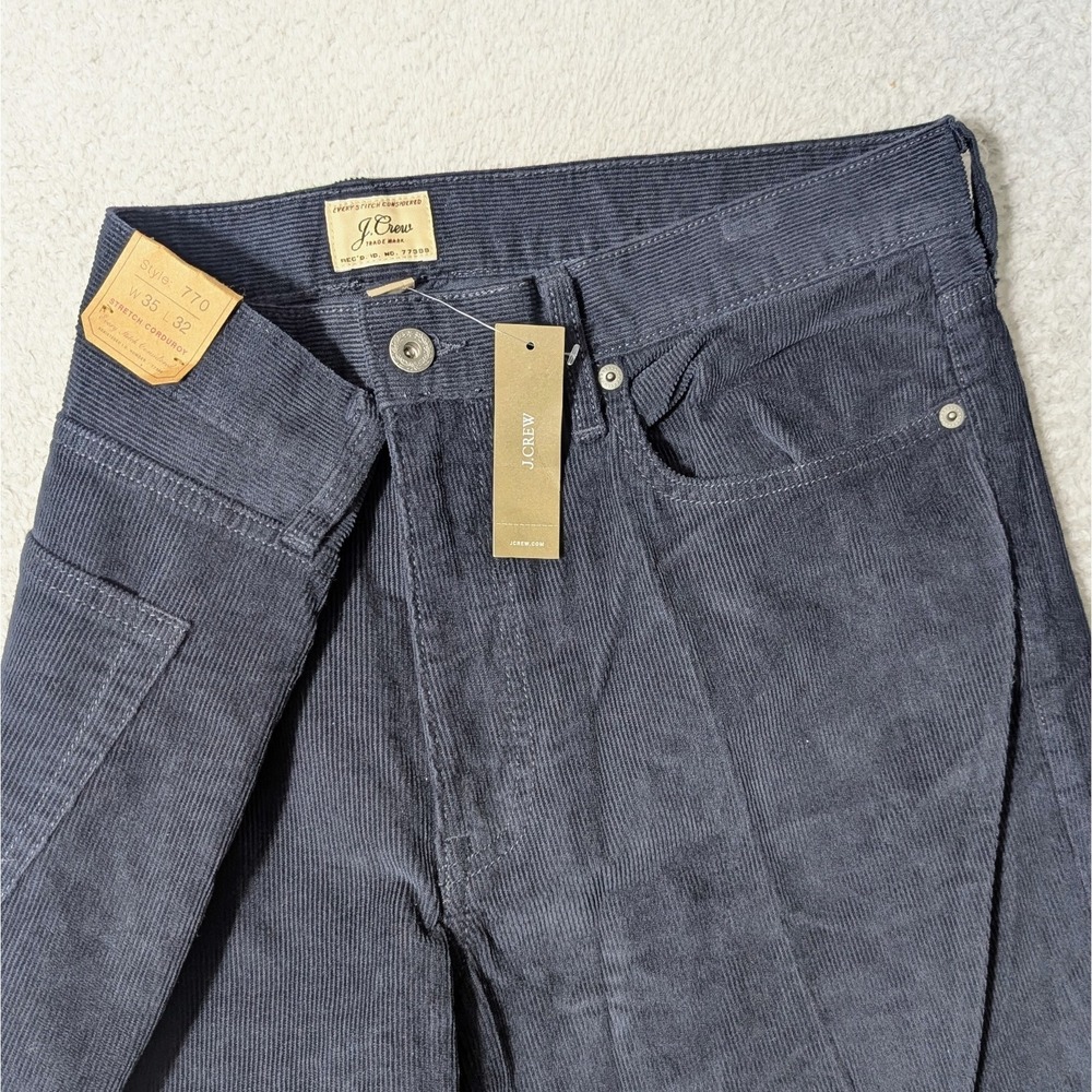 NEW! J.Crew 770 Corduroy 5 POCKET Pants Mens 36x32 Deep Navy Blue Stretch